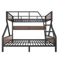 thumbnail image 4 of Bellemave Queen Over King Bunk Bed with Storage Shelves, Heavy-Duty Bunk Beds with LED Lights, Space-Saving Metal+Wood Bunk Bed Frame, Noise-Free Design (Black), 4 of 8