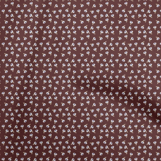 oneOone Cotton Silk Maroon Fabric Florals Craft Projects Decor Fabric Printed By The Yard 42 Inch Wide