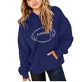 thumbnail image 4 of CPNG Girls Hooded Sweatshirt Football Print Long Sleeve Hoodie Pullover Top Trendy Comfy Daily Casual Loose Sweatshirts, 4 of 6