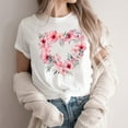 thumbnail image 4 of QETYUW Tshirts Shirts for Women Short Sleeve Casual Shirt Valentine'Day Floral Graphic Tees Crew Neck Plus Size Tee Summer Tops, 4 of 5