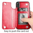 thumbnail image 2 of TekDeals Leather Flip Wallet Card Holder Case Cover For Apple iPhone 13 12 11 Pro, Pro Max, XS Max, XS, XR, X, 8, 7, 6, 6 Plus, 6S, 6S Plus, Red, 2 of 5