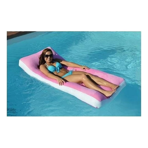 Aqua Cloud Pink Pool Float Mattress – Soft Comfortable Inflatable Floating Lounge Bed for Adults and Teens