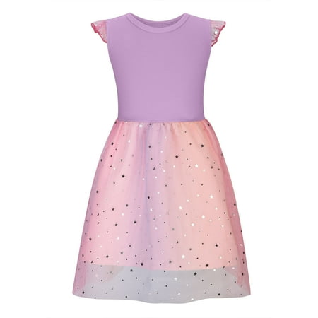 

Kukoosong Summer Toddler Girls Casual Dresses Girl Dresses Toddler Summer Clothes Kid Birthday Party Sleeveless Dress Purple 2-3 Years