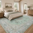 thumbnail image 7 of KAROSA Green Vintage Machina Washable Area Rug, Soft Low Pile Rug with Non-Slip TPR Backing,4'x6', 7 of 7