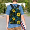 thumbnail image 4 of Easygdp Sunflowers And Blue Flower Mochila Ligera de 15 Pulgadas para Estudiantes, Mochila Cómoda para la Escuela y Viajes, Correas Ajustables, 4 of 6