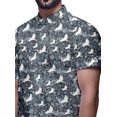 thumbnail image 4 of BESTMAN Chemises Imprimées pour Hommes Manches Courtes Boutonnées Chemise Décontractée en Coton, 4 of 5