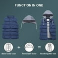 thumbnail image 3 of Chrisuno Men's Winter Warm Outdoor Padded Puffer Vest Thick Sleeveless Ski Cotton Jacket Navy S, 3 of 5