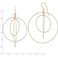 thumbnail image 2 of 14K Tri-Color Diamond Cut Graduated Circles Shepherd Hook Earrings (70 X 55) Made In Indonesia tl999, 2 of 5