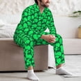 thumbnail image 6 of KLL Green Broccoli Sleepwear Mens Flannel Pajamas,Long Cotton Pj Set, 6 of 7