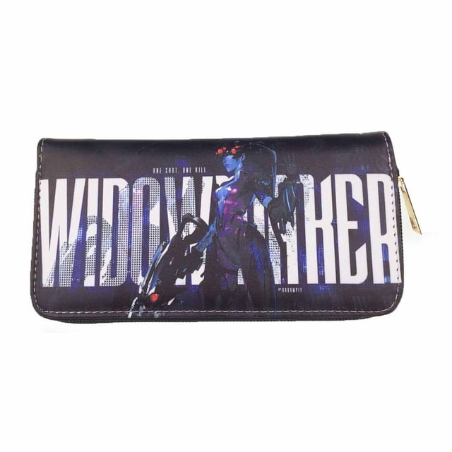 Cartera con personajes de anime de Overwatch, delgada, plegable, 20 x 10 cm