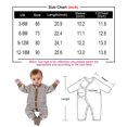 thumbnail image 5 of LOCHEX Newborn Baby Girl Boy Stripe Romper Unisex Gender Neutral Infant Button Jumpsuit Long Sleeve Bodysuit Clothes,Brown,6-9M, 5 of 8