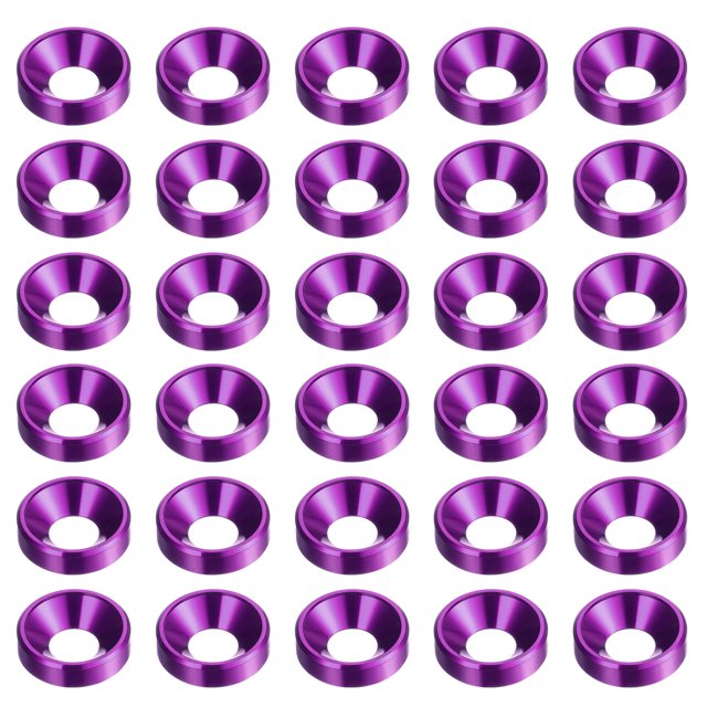 Unique Bargains Lot de 30 Rondelles de Comptoir M5 en Alliage d'Aluminium Anodisé, Violet