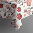 thumbnail image 5 of White Cow Strawberry Heart Pattern Square Tablecloth,Waterproof Square Table Cover,Wipeable Spillproof Washable Table Cover for Home Kitchen Party Decor 52"x52"(132x132cm), 5 of 6