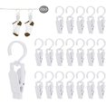 thumbnail image 1 of 20 Piezas Pinzas Grandes para Ropa, Clip Cortavientos, Pasador de Plástico, Puede Girar 360 Grados para Toallas, Ropa, Sábanas, Alfombras, Cortinas, Sombreros (Blanco), 1 of 5