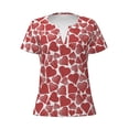 thumbnail image 3 of Naloa Hearts Print T-Shirts Short Sleeve V Neck Tees for Women Fashion Tops Trendy Lightweight Soft Casual Summer Outfits Clothes, 3 of 5