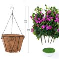 thumbnail image 5 of Plantas colgantes artificiales de seda y petunia, color morado, 5 of 5