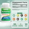 thumbnail image 2 of Best Naturals Berberine 500mg - 120 Capsules - Made in The USA - Gluten Free - GMP Approved (3 Bottles), 2 of 8
