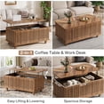 thumbnail image 4 of Tribesigns 43" Lift Top Coffee Table with Spacious Vertical Louver Hollowing Storage Bin, 4 of 7