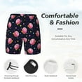 thumbnail image 5 of Sigee Cartoon Donut Planets Print Mens Swim Trunks with Compression Liner Quick Dry Swim Stretch Beach Shorts with Pockets,S-3XL, 5 of 7