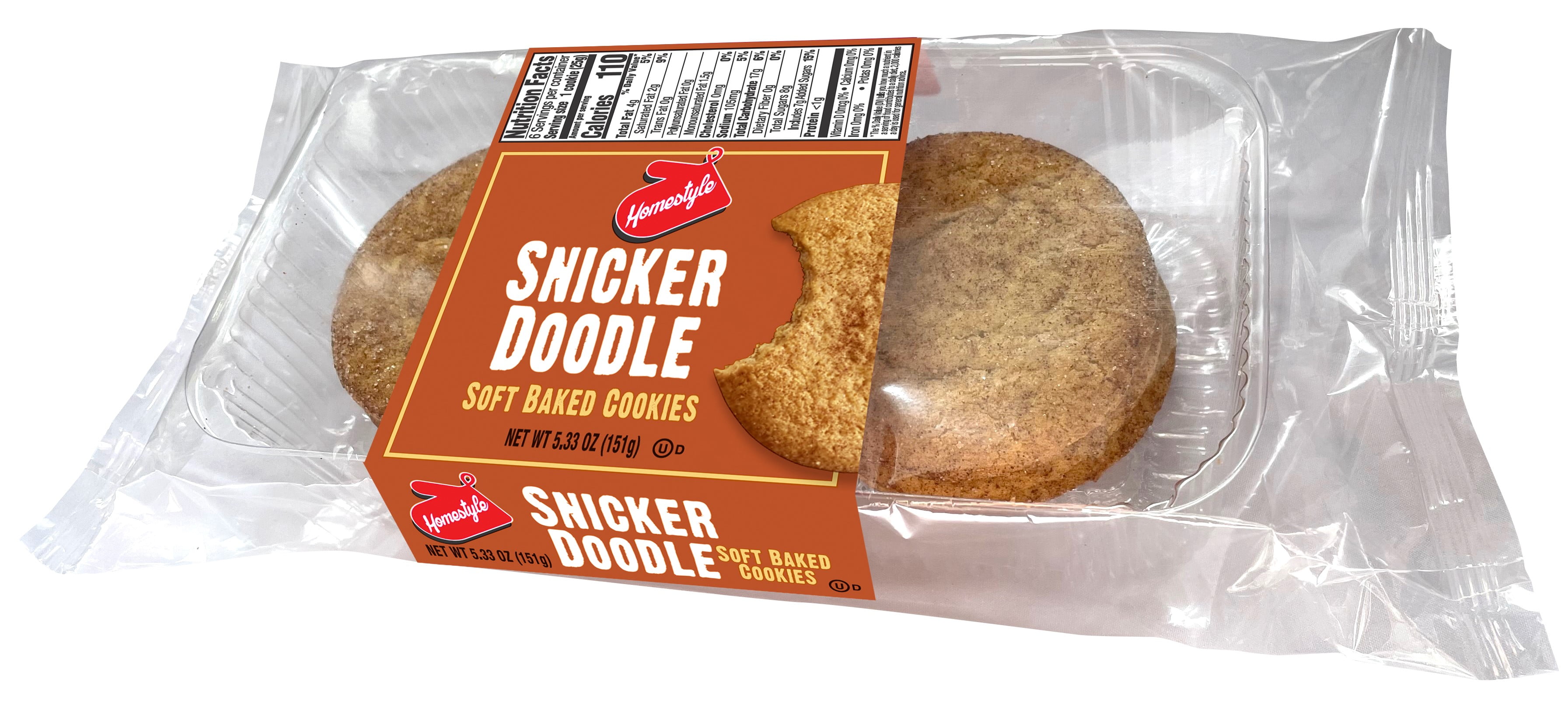(10 pack) Homestyle Soft Baked Snickerdoodle Cookies Homestyle 6 Count, Ready to Eat, Kosher Dairy, Contains: Eggs, Milk, Soy, Wheat