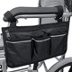 thumbnail image 2 of Bolsa lateral para silla de ruedas, bolsa impermeable para reposabrazos con organizadores de almacenamiento de línea brillante negro para andadores y andadores, 2 of 5