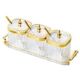 thumbnail image 3 of GROWTH TANK Divided Dried Fruit Plates Nuts Storage Tray Multipurpose for Cafe Shop Home Clear 3 Grids, 3 of 9