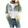 thumbnail image 4 of Mgmyaa Men's Colorblock Fleece Hooded Jacket Full Zip Pocket Long Sleeve Teddy Casual Winter Warm Parka Coat, 4 of 7