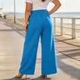 thumbnail image 6 of hlysgo Women's Wide Leg Pants Elegant High Waisted Asymmetrical Pant Business Casual Dress Trousers with Pockets Blue,2xL, 6 of 6