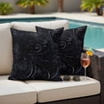 thumbnail image 4 of Black Outdoor Waterproof Pillow Covers, Modern Abstract Dot Starry Night Aesthetics Decorative Square Throw Pillowcase Sofa Cushion Sham for Patio/Couch/Chair, 24"x24" 2 Pack, 4 of 8