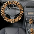 thumbnail image 4 of chalian-Fluffy Car Steering Wheel Cover, Universal Fuzzy Auto Wheel Cover & Handbrake Cover &Gear Shift Cover Set,Anti-Slip Tiger Stripe Warm Fur Vehicle Wheel Protector Car Accessories for Men Women, 4 of 14