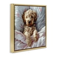 thumbnail image 4 of Stupell Industries Nap Time Cuddling Labradoodle Animals Painting Gold Floater Framed Canvas Art Print Wall Art, 25 x 25, 4 of 10