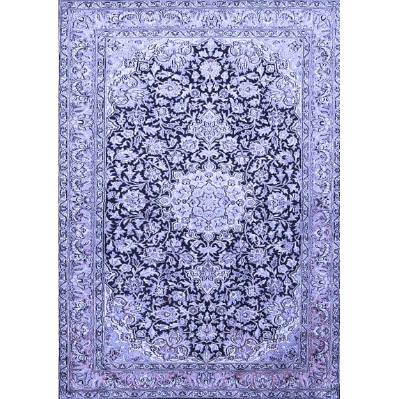 Ahgly Company Machine Washable Indoor Rectangle Medallion Blue Traditional Area Rugs, 2' x 3'