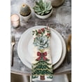 thumbnail image 2 of Christmas Tree Cloth Napkins Set of 6 Reusable Dinner Napkins, Farmhouse Winter Ball Berry Snowflakes Cocktail Napkin Washable Table Napkins for Wedding/Holiday Party/Baby Shower 20"x20", 2 of 7