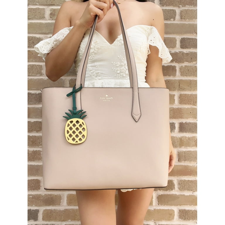 Kate Spade Marlee Top Zip Shoulder Tote Bag Warm beige Pineapple