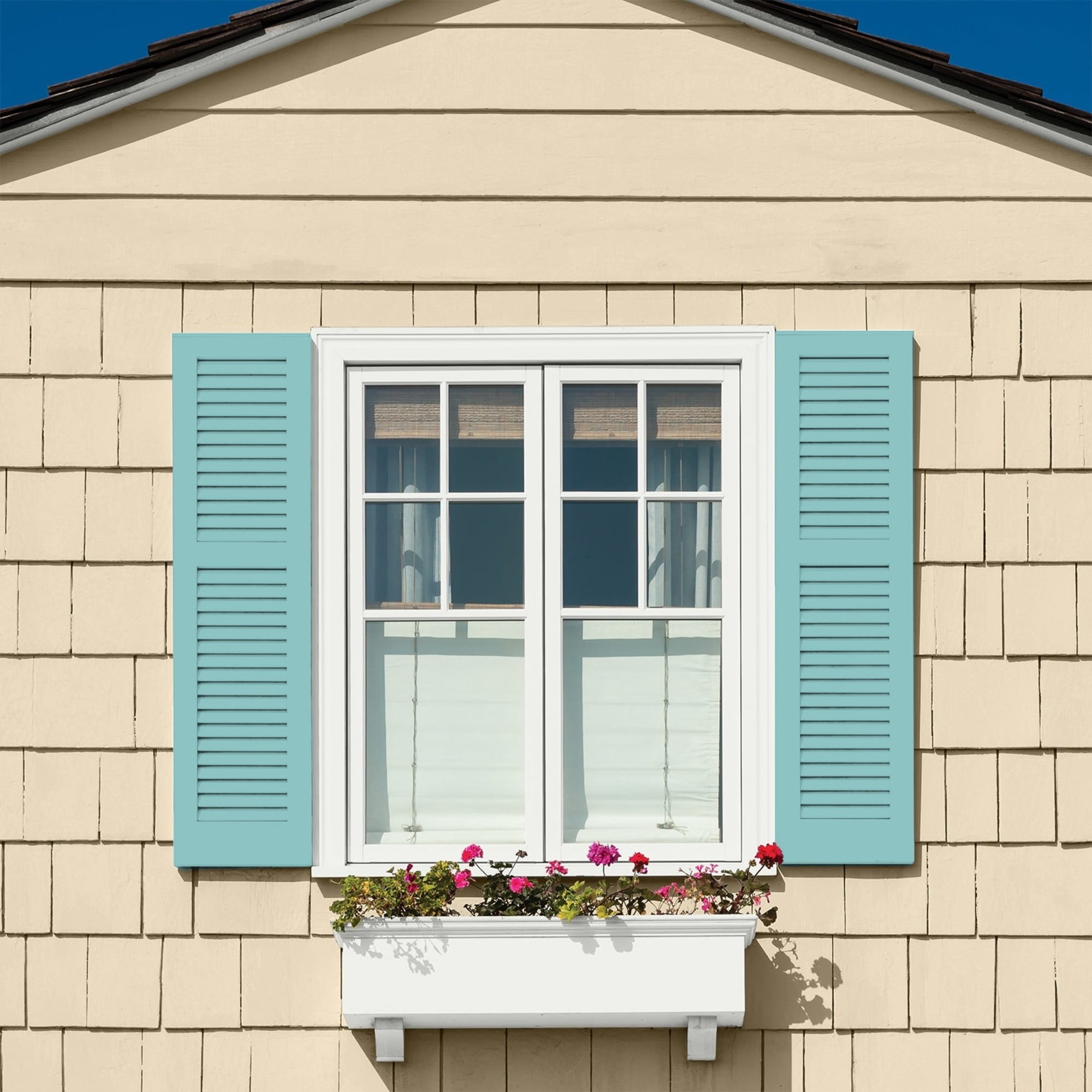 Glidden One Coat Aqua Fiesta / Blue Satin Exterior Paint with Primer, 5 Gallon