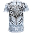 thumbnail image 2 of Sakkas Cross, Sword and Shield Metallic Cotton Mens T-Shirt - White - X-Large, 2 of 2