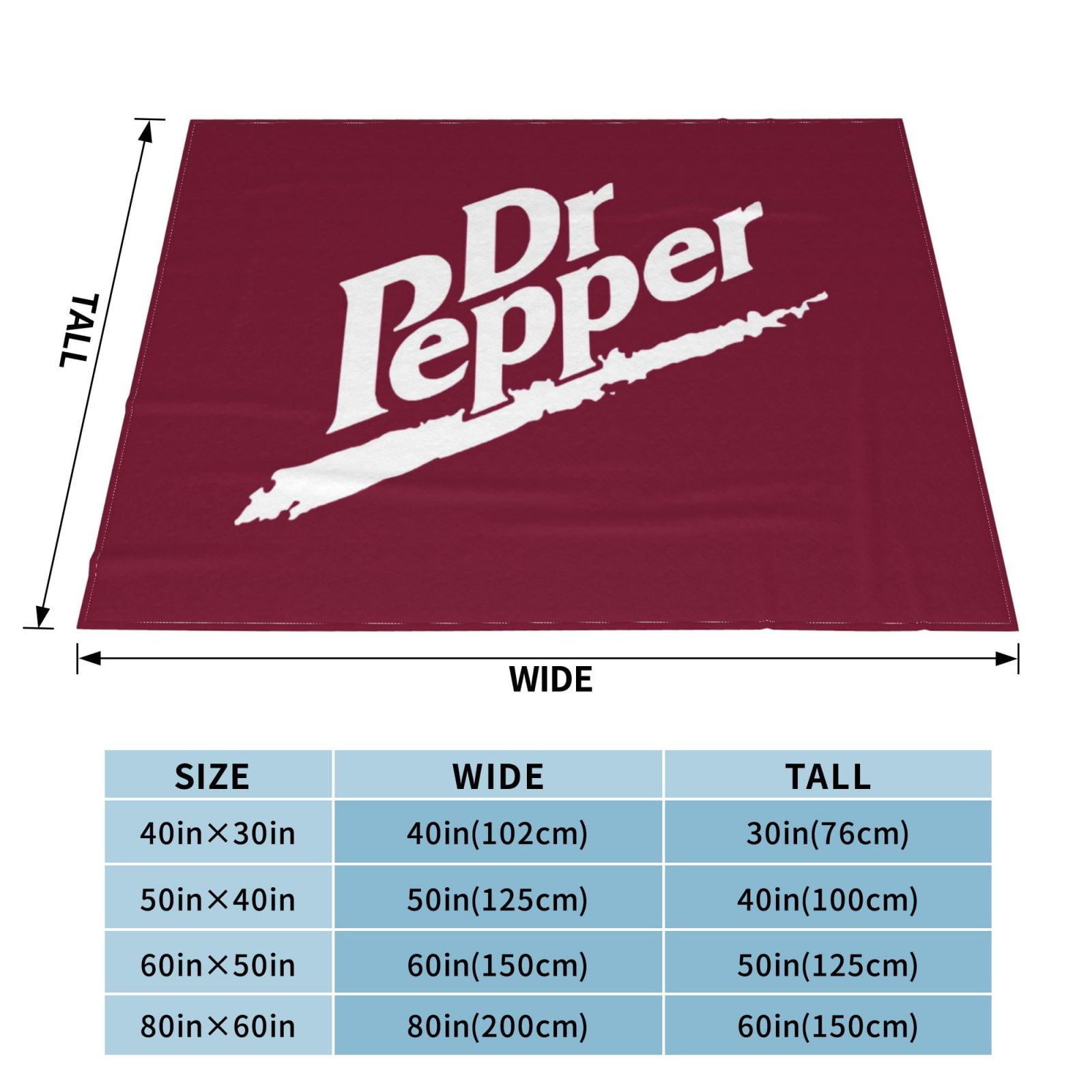 Dr Pepper 90s Maroon Background Flannel Blanket Funny Ultra-Soft Micro Warm Throw Blanket Fleece Blanket Interesting Gift 60"X50"