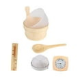 thumbnail image 2 of Juego de cubo y cucharón de madera para sauna Accesorios para spa Termómetro higrómetro de sauna de madera profesional Pantalla de lámpara, 2 of 8