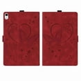 thumbnail image 3 of Dteck Wallet Case for iPad Mini 6th Gen 2021(8.3"), Embossed Butterfly Floral PU Leather Shockproof Soft TPU Inside With Pen Holder Card Slots Flip Stand Cover for iPad Mini 6 2021 8.3 inch, Red, 3 of 6