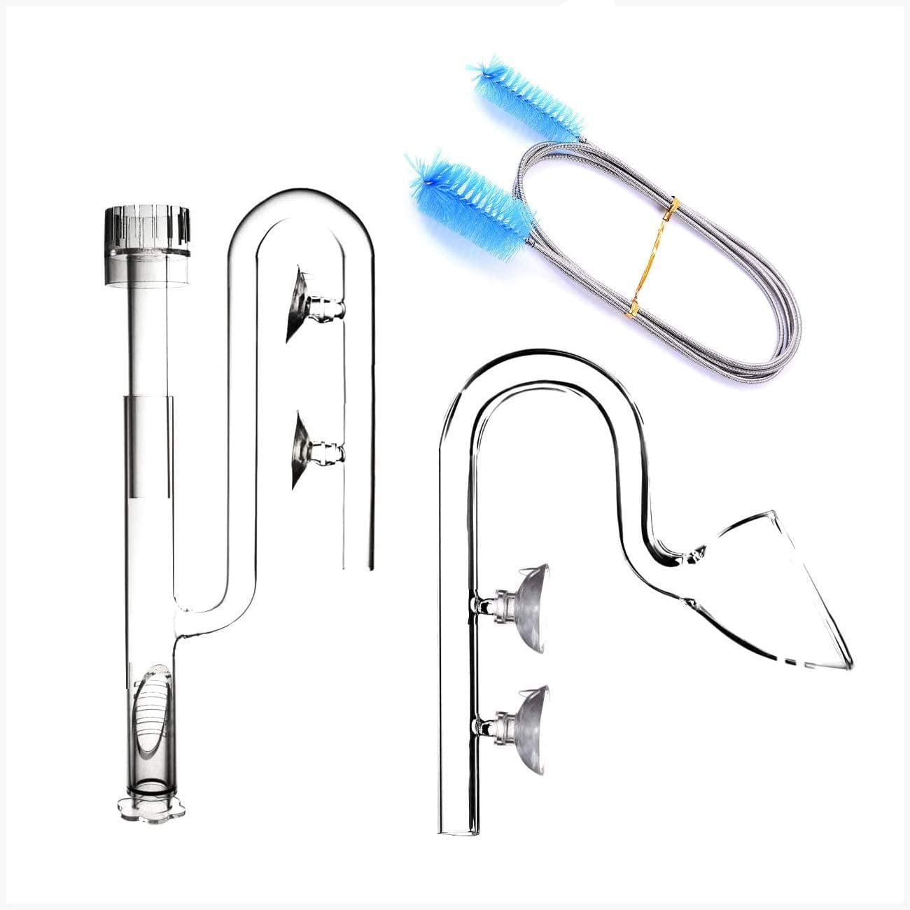 FZONE Aquatic Glass Lily Pipe Set with Lily Skimmer Inflow and Lily Outflow for Aquarium Filter