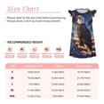 thumbnail image 3 of Fotbe Night Sky Bald Eagle Vestido de Dormir para Niñas de 3 a 10 Años, Mangas Cortas, Estilo Princesa, Pijama Camisón con Mangas Voladas-Small, 3 of 6