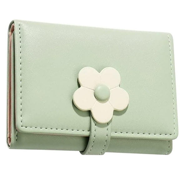 Soimiss 1Set Change Purse For Girls Green Compact PU Coin Storage Short Design