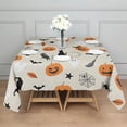 thumbnail image 3 of Beige Halloween Pumpkins Ghosts and Bats Square Tablecloth,Waterproof Square Table Cover,Wipeable Spillproof Washable Table Cover for Home Kitchen Party Decor 52"x52"(132x132cm), 3 of 6