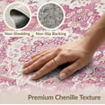 thumbnail image 6 of ODIKA 3'x5' Washable Accent Rug Pet Friendly, Non-Shedding Mat Quicksand Vintage Scroll Distressed Faded Inspired Print Pink for Bedside, Nursery Room, 6 of 7