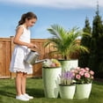 thumbnail image 3 of FIASON 4 Pack Large Plastic 24/21/12/10" H Running White Glaze Tall Planters,Tall Plant Pots for Outdoor Indoor with Shelf Inset, Glossy Smooth Finish Large Flower Pot with Drainage Holes for Patio, 3 of 6