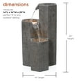 thumbnail image 3 of Alpine Corporation 25” Tall Modern 3-Tier Fountain for Indoor / Outdoor Yard Decor with LED Light, 3 of 11