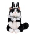 thumbnail image 3 of Mochila con forma de gato, ligera, con bonitos dibujos de animales de peluche para viajar. Negro, 3 of 9