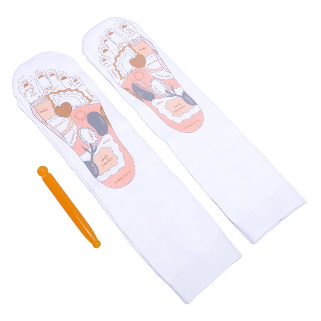 Calcetines Con Barras de Pie, Calcetines Antideslizos Cocatinados Punto de Gatillo 2 Pares de Calcetines de tubo Largo para unisex