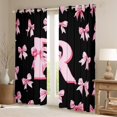 thumbnail image 2 of Castle Fairy Personalized Initial Blackout Curtains Set of 2 (52x84 Each),Dreamy Princess Window Curtains,Black Pink Curtains and Drapes,Lightweight Kawaii Room Decor, 2 of 6