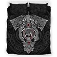 thumbnail image 1 of Viking Bed Set, Fenrir Skoll And Hati Tattoo Duvet Cover Rlt12, 1 of 3